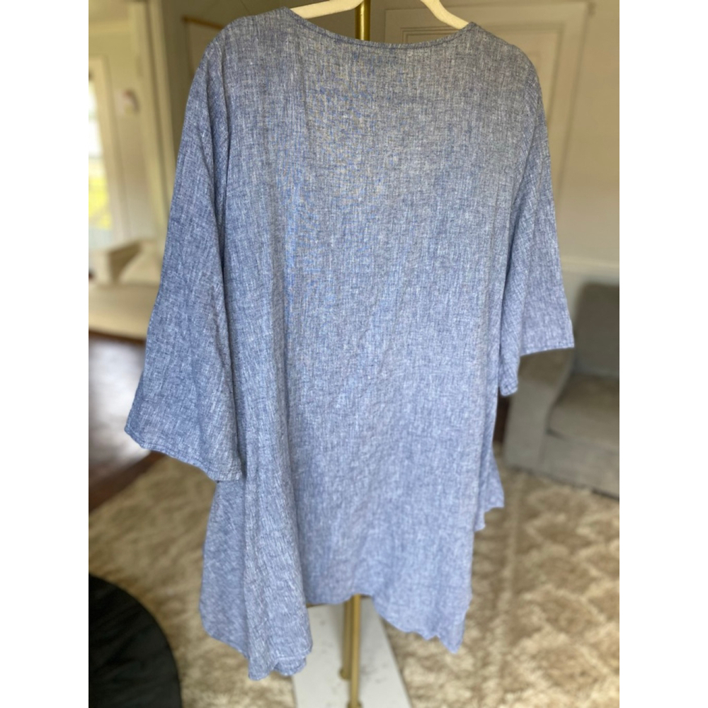 For Cynthia Linen Tunic Dress Mini Lightweight Minimal Coast Vaca Resort Wedding - Picture 3 of 8